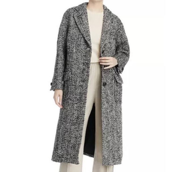 Tory Burch Jackets & Blazers - NWT TORY BURCH oversized tweed coat in black ivory size 10 ($1298)